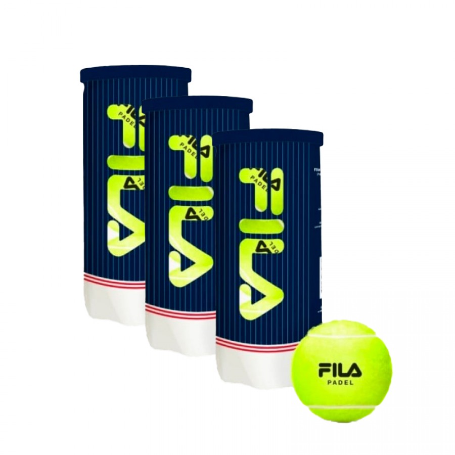Pack of 3 Bottles of Balls Fila Padel Premium