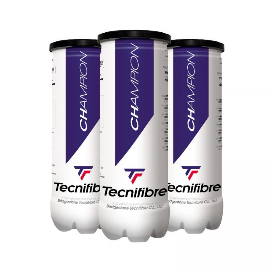 Pack de 3 Botes de Pelotas Tecnifibre Champion PADELPOINT Pack de 3 Botes de Pelotas Tecnifibre Champion