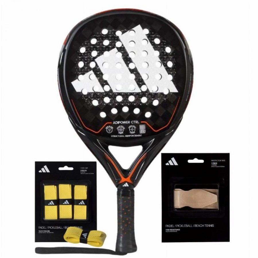 Adidas Adipower Control 3.2 2023 Pacote de raquete com overgrips e protetor  Oferta + Barato