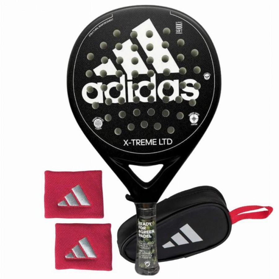 Pack Pala Adidas X-Treme Negro Blanco con Monedero y Munequeras   Oferta + Barato