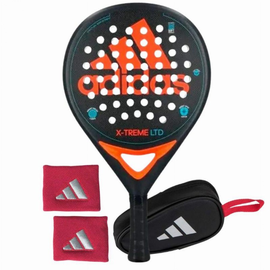 Pack Adidas X-Treme Black Orange Racket with Coin Purse and Wrist Bags   Offer + Cheap