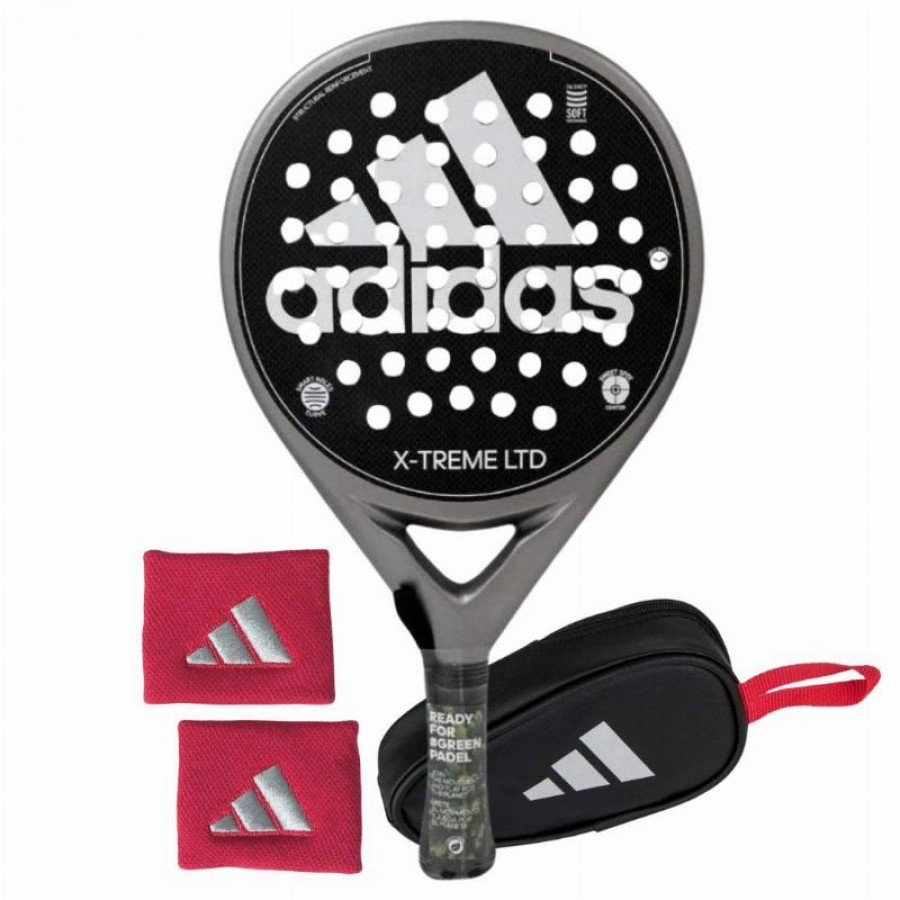 Pack Pala Adidas X-Treme Plata Blanco con Monedero y Munequeras   Oferta + Barato