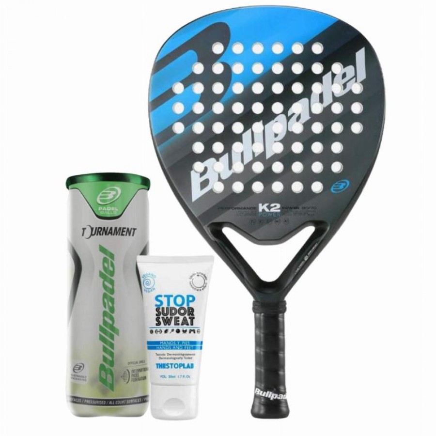 Pack Raquete Bullpadel K2 Power 2023 com Magnésio e Bolas  Oferta + Barato