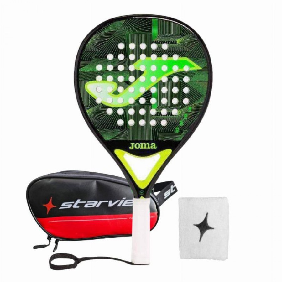 Pack Joma Open Pala Verde Fluo Nero con Borsa da Toilette e Braccialetto  Offerta + Economico