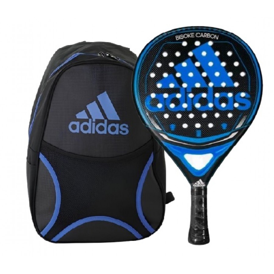 Pala Adidas Bisoke Carbon Azul + Mochila  Oferta + Barato