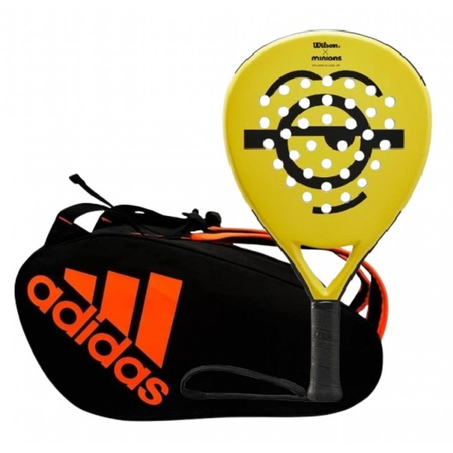 Pala Wilson Minions Face Blade Junior y Paletero Adidas Naranja  Oferta + Barato