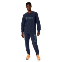 Pantalon Asics Logo Azul Medianoche Verde  Oferta + Barato