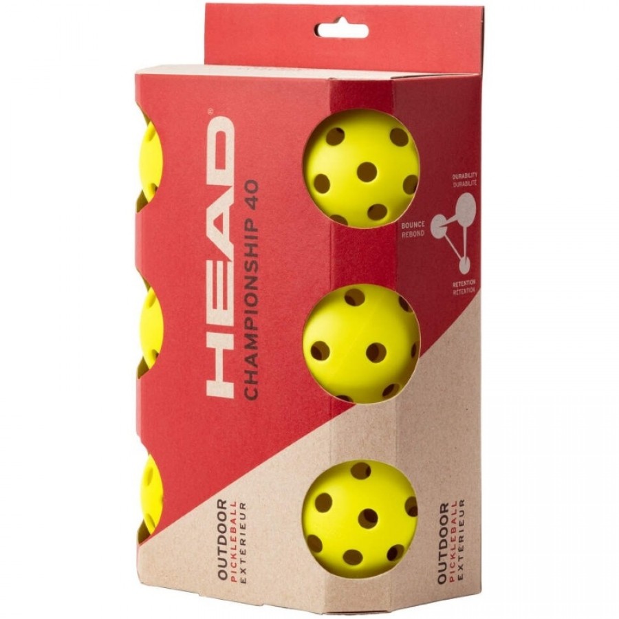 Pelotas Pickleball Head Championship 40 Outdoor 6 Unidades  Oferta + Barato