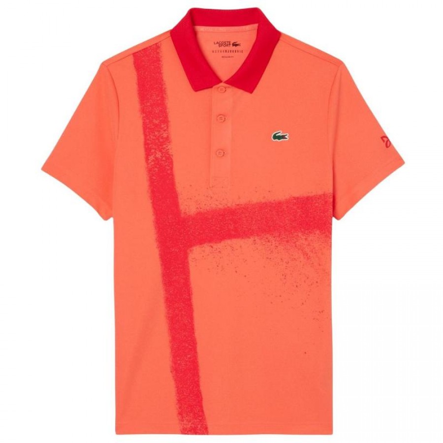 Polo Lacoste Novak Djokovic Ultra Dry Naranja Rojo  Offer + Cheap