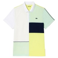 Polo Lacoste Regular Fit Recycled Bianco Verde