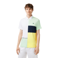 Polo Lacoste Regular Fit Recycle Blanc Vert