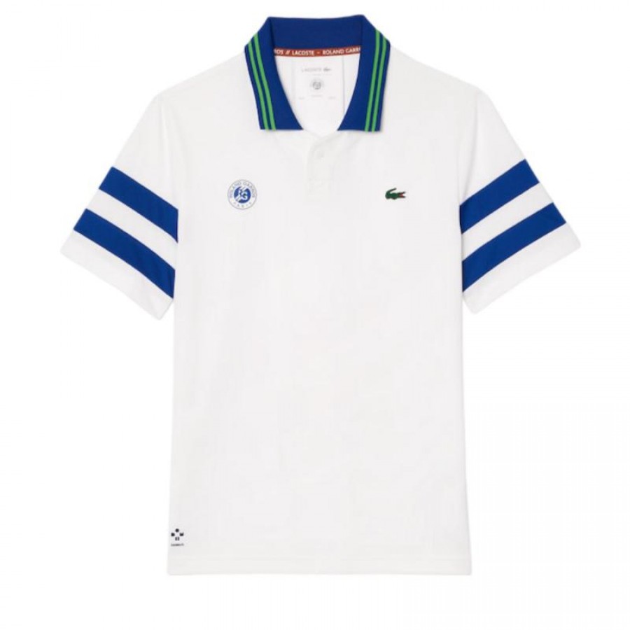 Polo Lacoste Roland Garros Medvedev Bianco Navy  Offerta + Economico