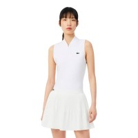 Polo Lacoste Sleeveless Ultra Dry Blanco Mujer