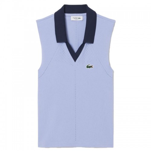 Polo Lacoste Apertado Violeta Azul Marino Mujer Polo Lacoste Apertado Violeta Azul Marino Mujer