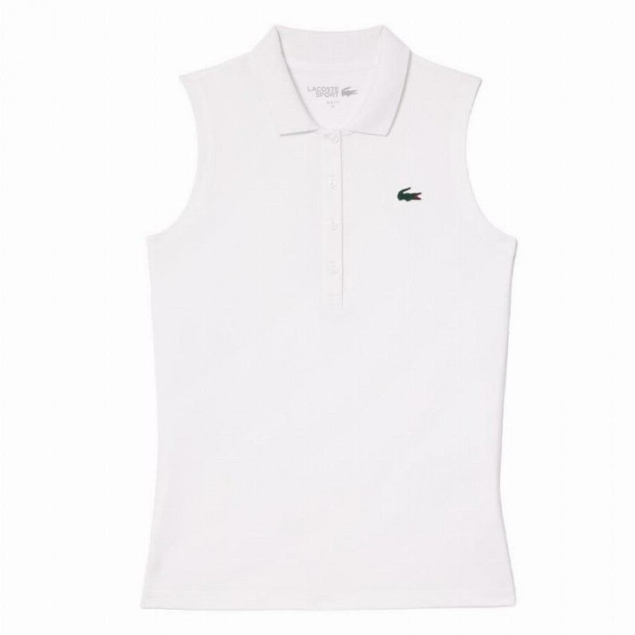 Polo Lacoste Ultra Dry Blanco Mujer  Oferta + Barato