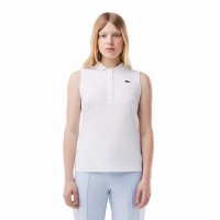 Polo Lacoste Ultra Dry Blanco Mujer  Oferta + Barato