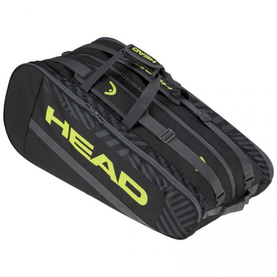 Head Base L Racket Bag Black Green  PADELPOINT Head Base L Racket Bag Black Green