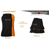 T-shirt Nero Corona Berna Nero Arancio