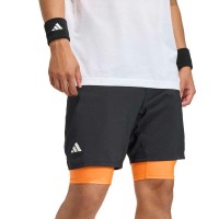 Pantaloncini Adidas Club 2 In 1 Neri Arancioni