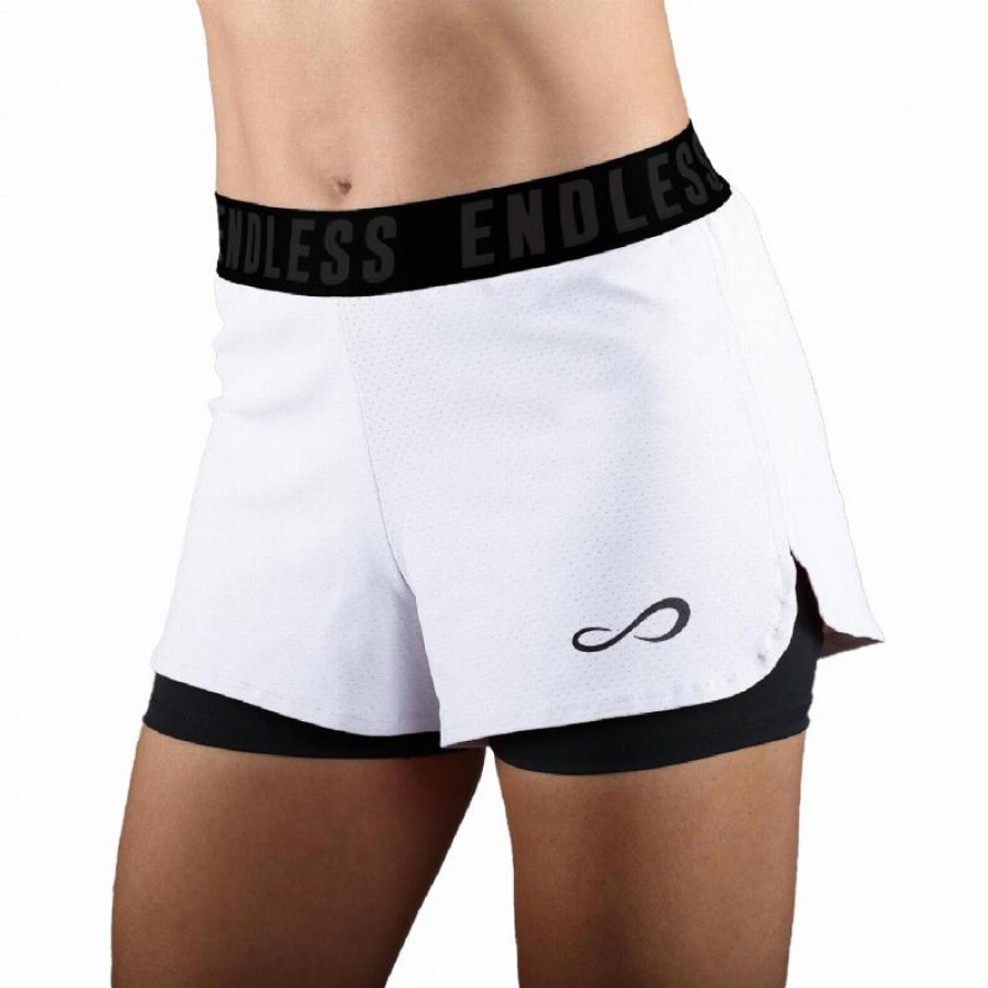Short Endless Tech Iconic Blanco Mujer