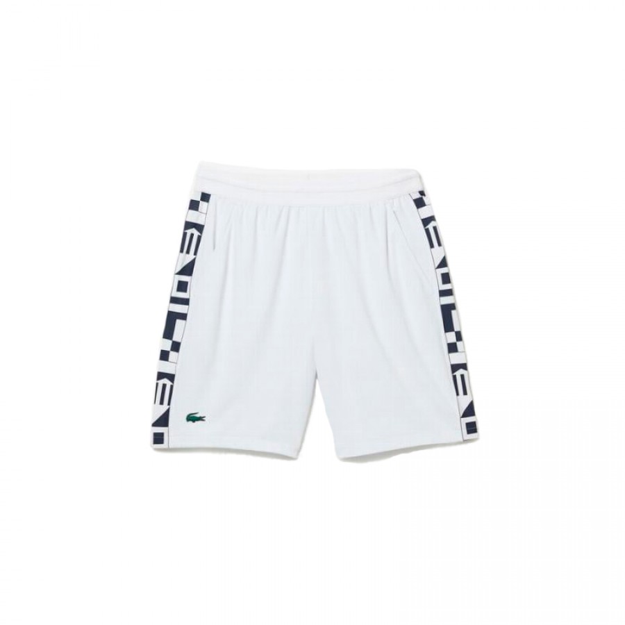 Short Lacoste Sport Blanco Estampado  Oferta + Barato