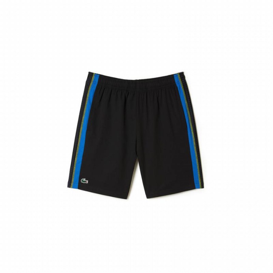 Short Lacoste Sport Negro Amarillo  Offer + Cheap