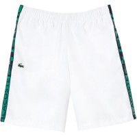 Short Lacoste Sport Side Stripes White Green
