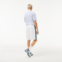 Short Lacoste Sport Side Stripes White Green