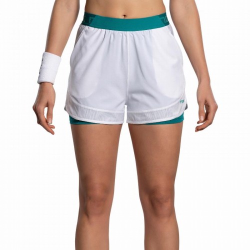 Short Nox Pro Blanco Verde Ivy Mujer