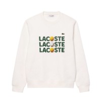 Lacoste White Plush Sweatshirt  Offer + Cheap