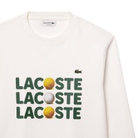 Lacoste White Plush Sweatshirt  Offer + Cheap