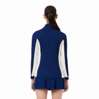 Sudadera Lacoste Ultra Dry Azul Marino Blanco Mujer  Oferta + Barato