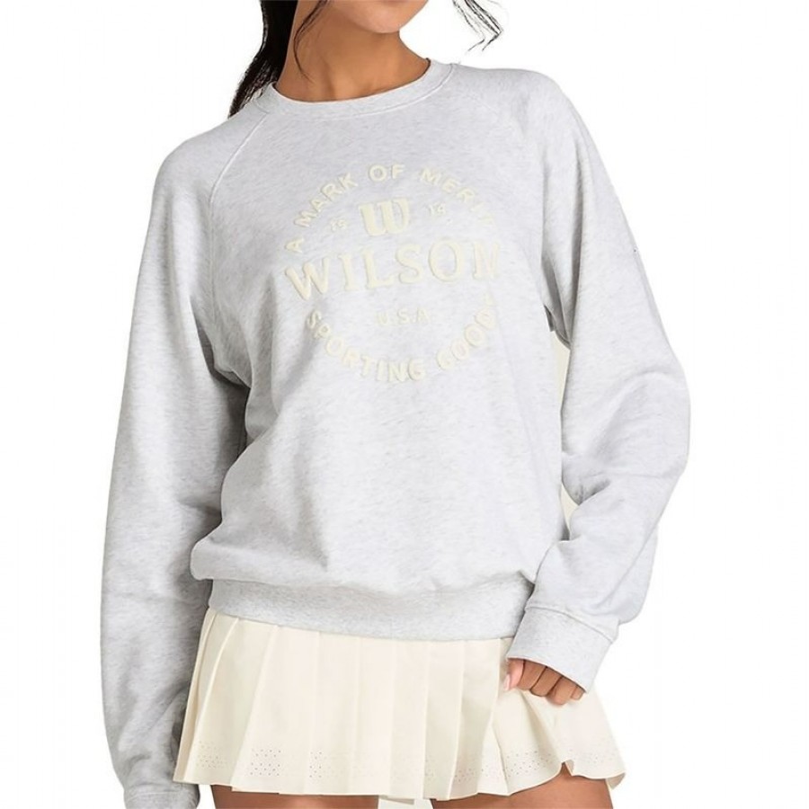 Sudadera Wilson Classic Crew Gris Heather Mujer
