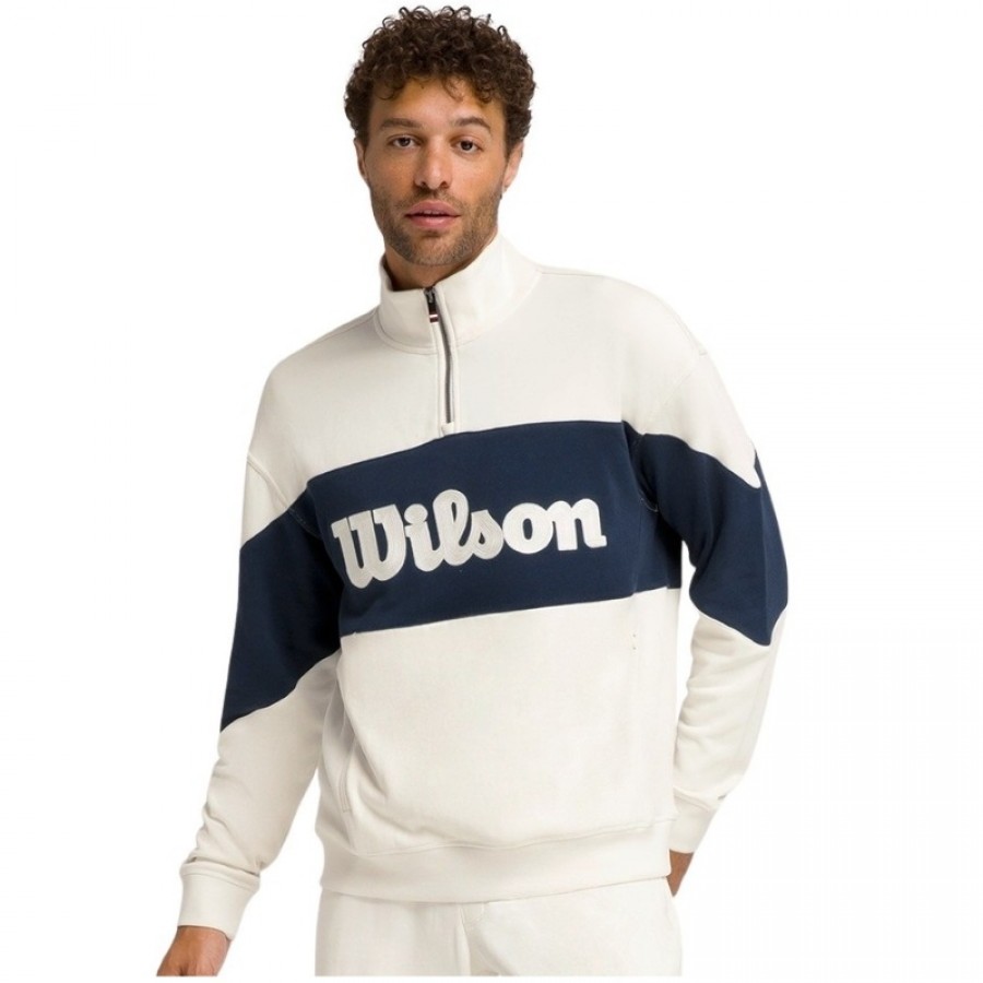 Sudadera Wilson Parkside Demi-Zip Blanco Beige  Offre - Pas cher