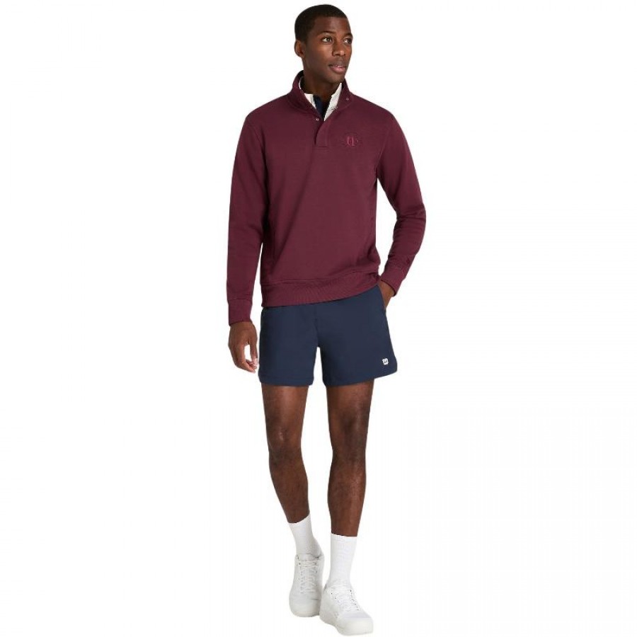 Wilson Tennis Club Half Zip Sweatshirt Royal Garnet