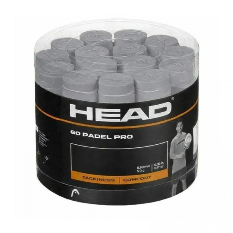 Tambor Head Padel Pro Gris 60 Overgrips PADELPOINT Tambor Head Padel Pro Gris 60 Overgrips