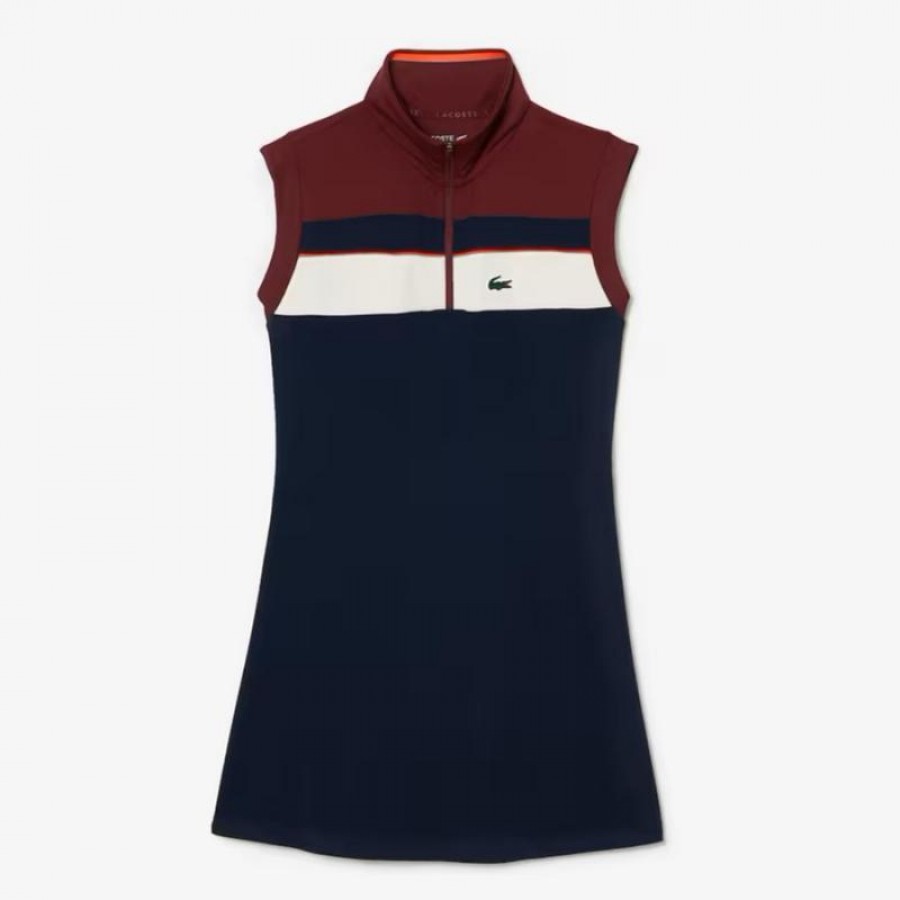 Lacoste Sport Recycled Navy Dress Burgundy