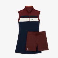 Lacoste Sport Recycled Navy Dress Burgundy