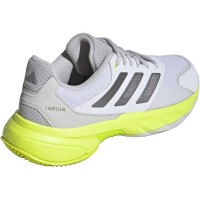 Baskets Femme Adidas CourtJam Control 3 Blanc Argent Lucid Lemon  Offre - Pas cher