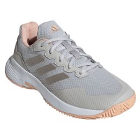Zapatillas Adidas Gamecourt 2.0 Gris Metalizado Coral Mujer  Oferta + Barato