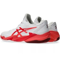 Baskets Asics Court FF 3 Novak CLAY Blanc Rouge  Offre - Pas cher