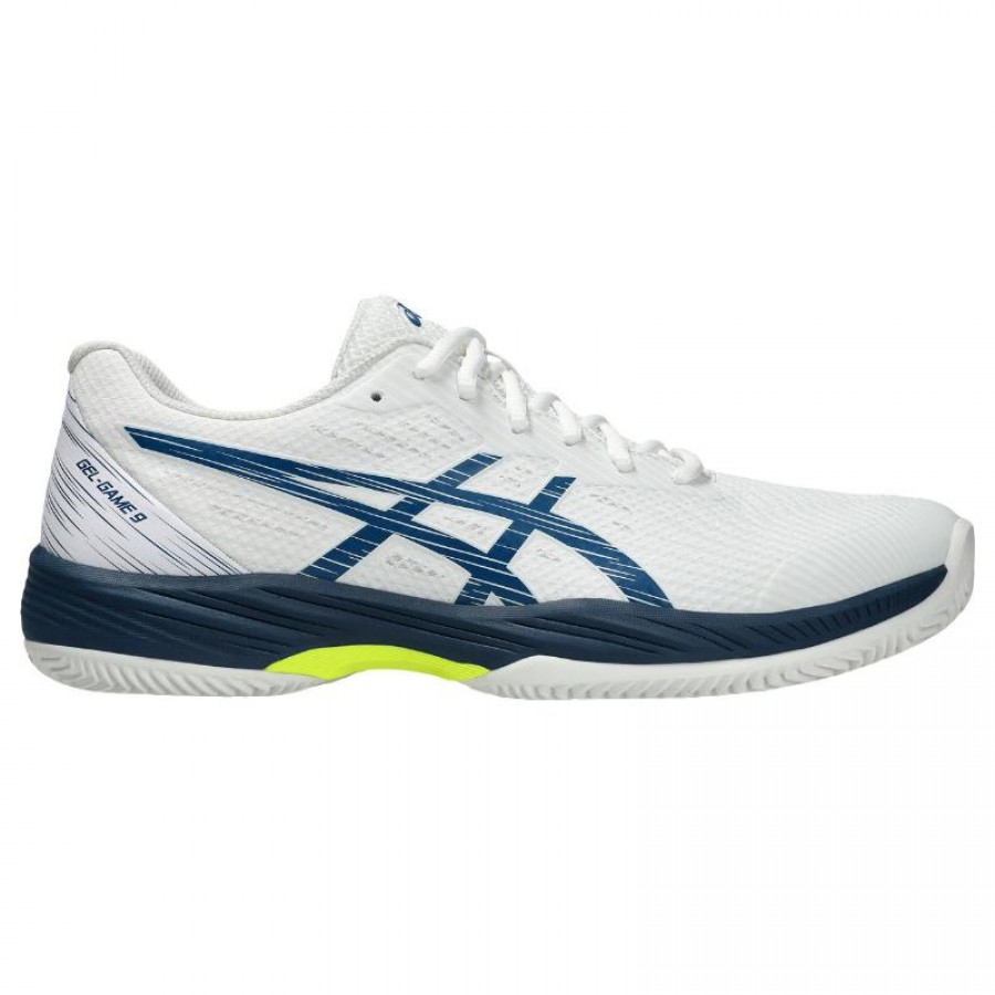 Sapatilhas Asics Gel Game 9 Clay Branco Azul Mako  Oferta + Barato