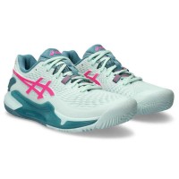 Chaussures Femme Asics Gel Resolution 9 Padel Mint Pink Fluor