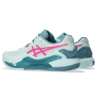 Asics Gel Resolucão 9 Padel Mint Rosa Fluor Sapatos Femininos