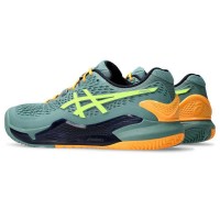 Asics Gel Resolution 9 Padel Celadon Yellow Sneakers  Offer + Cheap