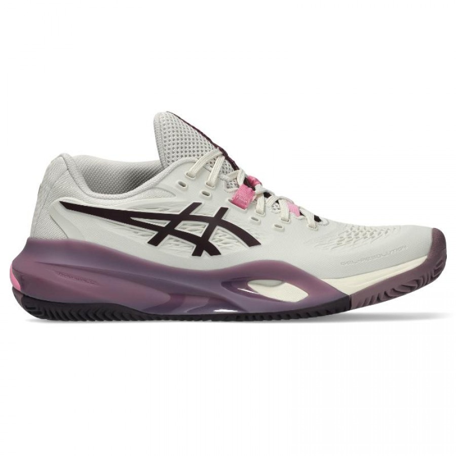 Tênis femininos Asics Gel Resolution X Clay Bege Granada Escura