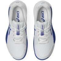 Baskets Junior Asics Gel Resolution X Clay GS Blanc Bleu Cobalt  Offre - Pas cher