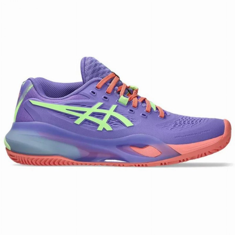 Asics Gel Resolution X Padel Purple Green Baskets pour femmes