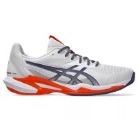 Tênis Asics Solution Speed FF 3 Clay Branco Cinza Laranja  Oferta + Barato