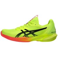 Baskets Asics Solution Speed FF 3 TERRE BATTUE Paris Jaune Noir  Offre - Pas cher